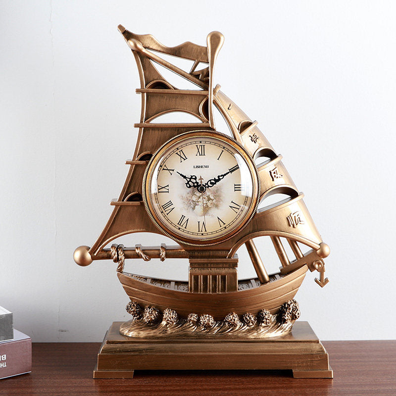 Smooth Sailing Living Room Clock Pastoral Tabletop Clock