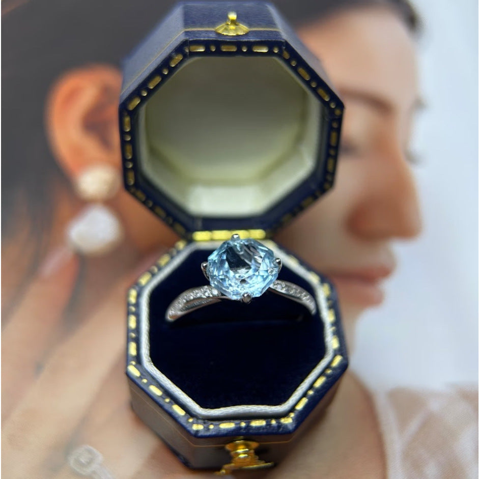 Octagonal Kunzite Inlaid Adjustable Ring