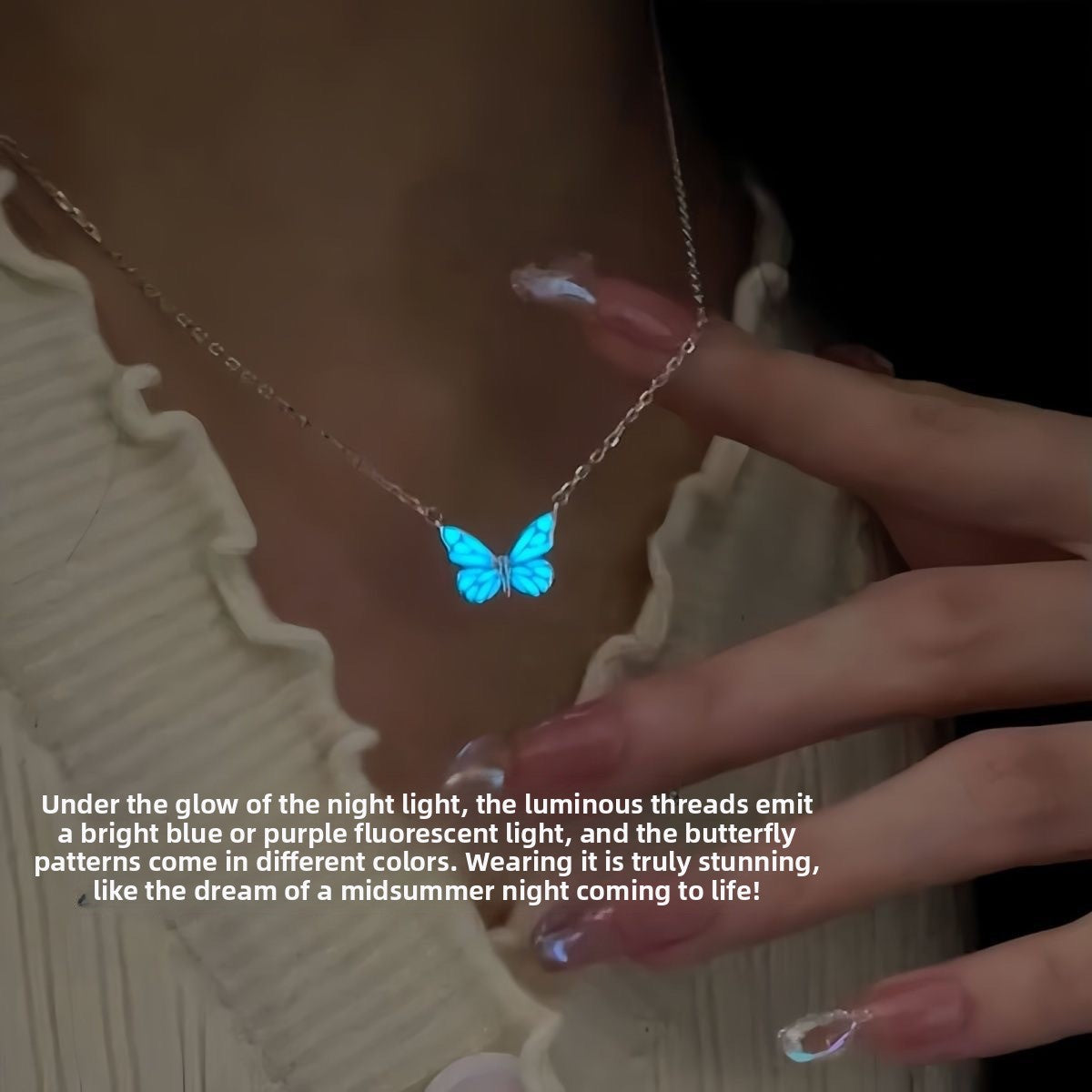 Luminous Butterfly Necklace Bracelet Set