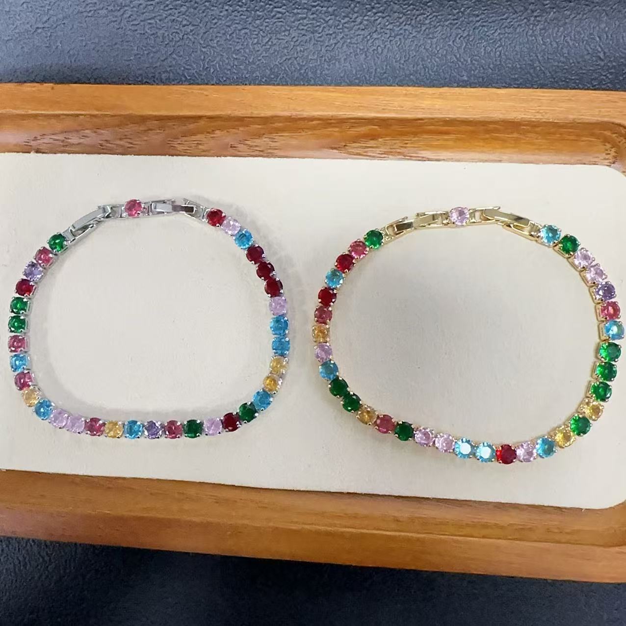 Color Zircon Geometric Bracelet