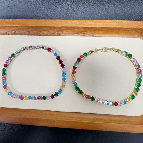 Color Zircon Geometric Bracelet