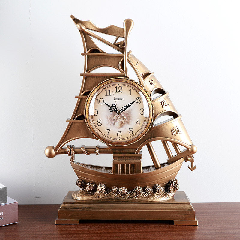 Smooth Sailing Living Room Clock Pastoral Tabletop Clock