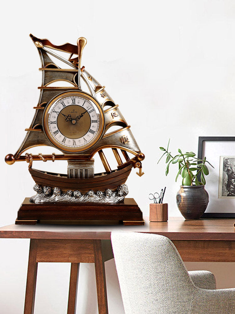 Smooth Sailing Living Room Clock Pastoral Tabletop Clock