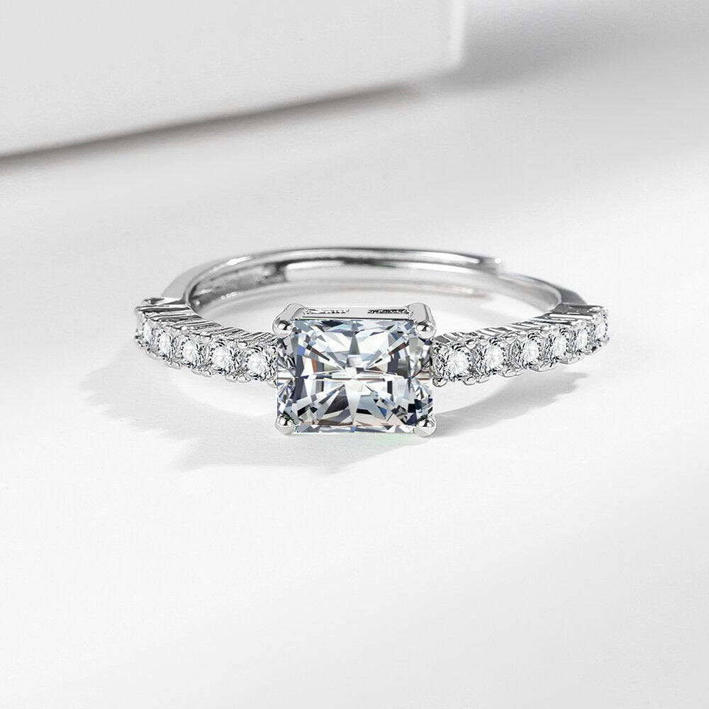 Small Square Sugar Zircon Open Ring