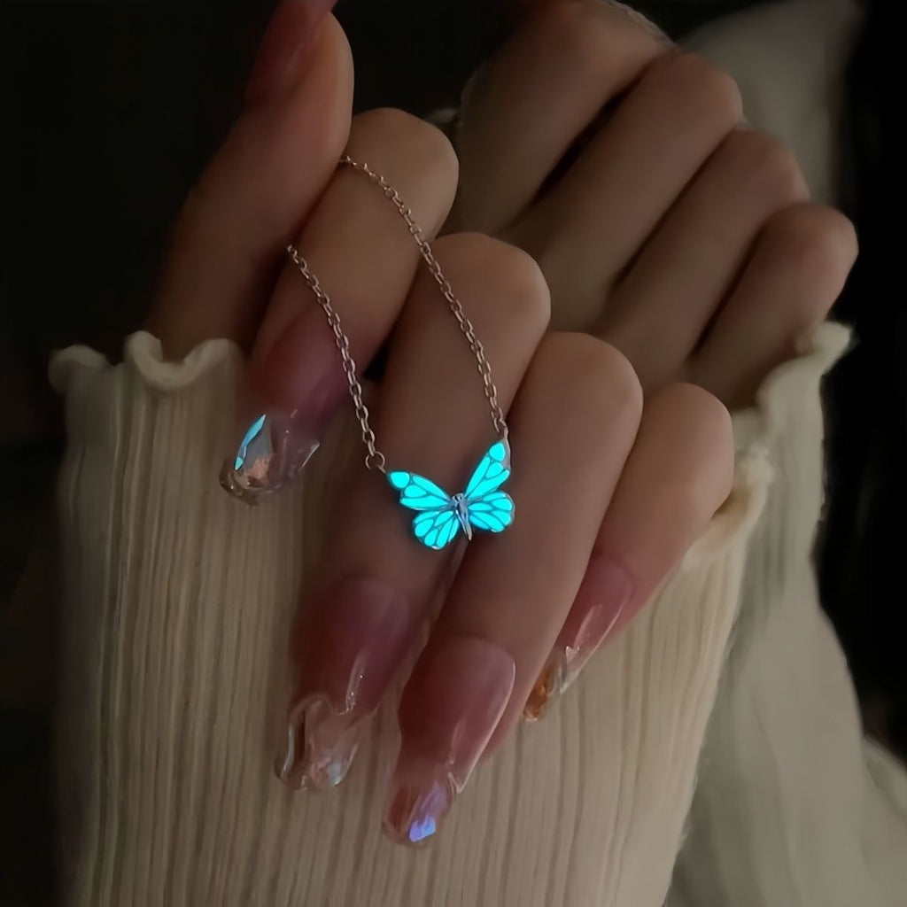 Luminous Butterfly Necklace Bracelet Set