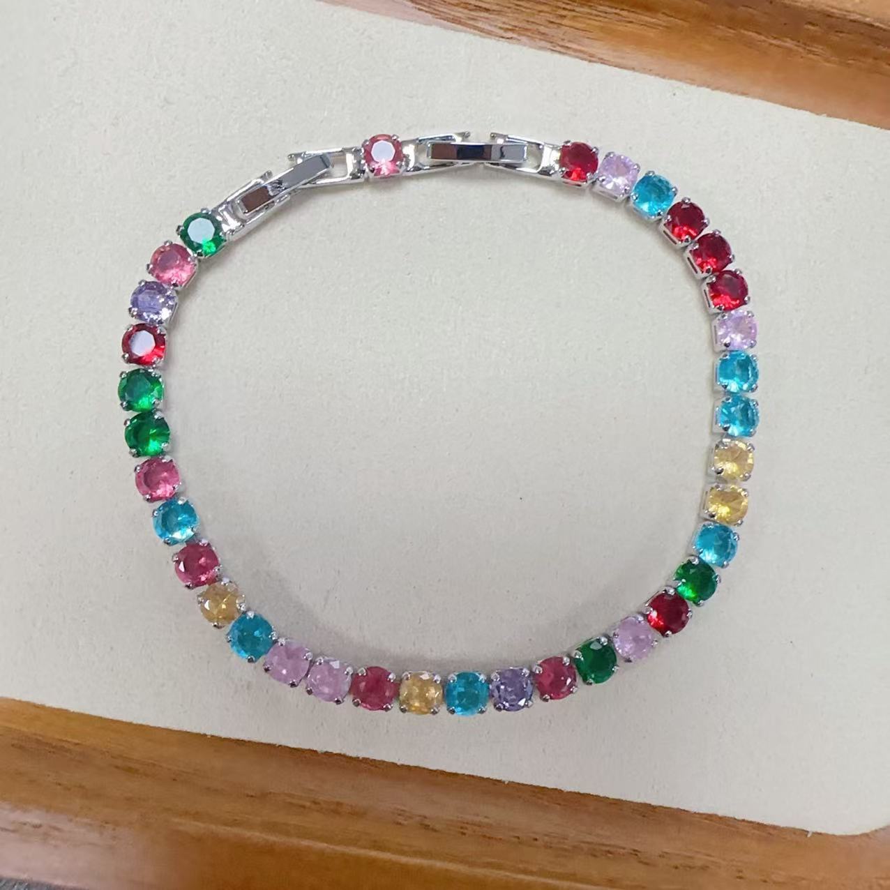 Color Zircon Geometric Bracelet