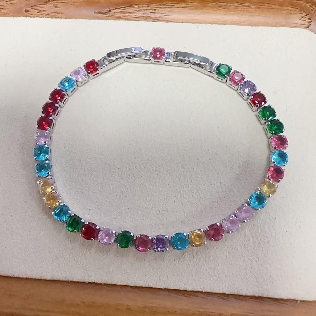 Color Zircon Geometric Bracelet