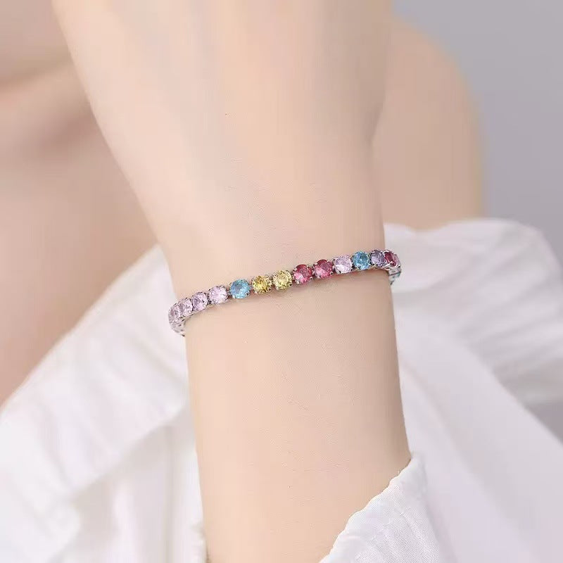 Color Zircon Geometric Bracelet