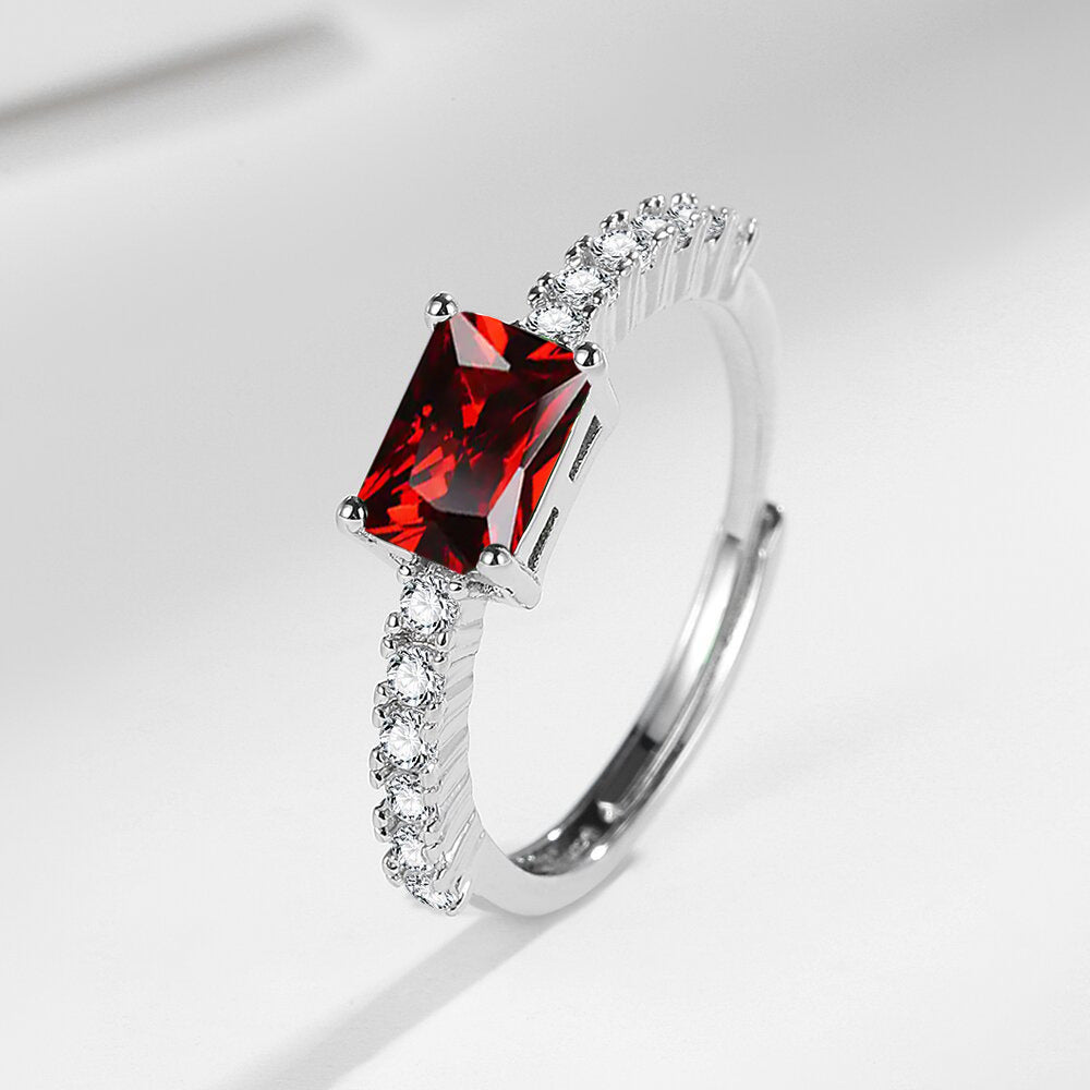 Small Square Sugar Zircon Open Ring