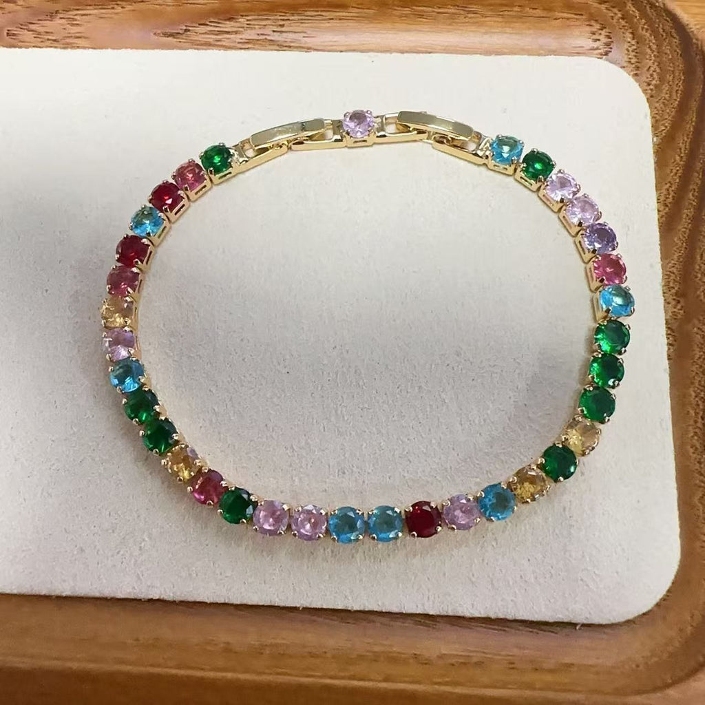 Color Zircon Geometric Bracelet