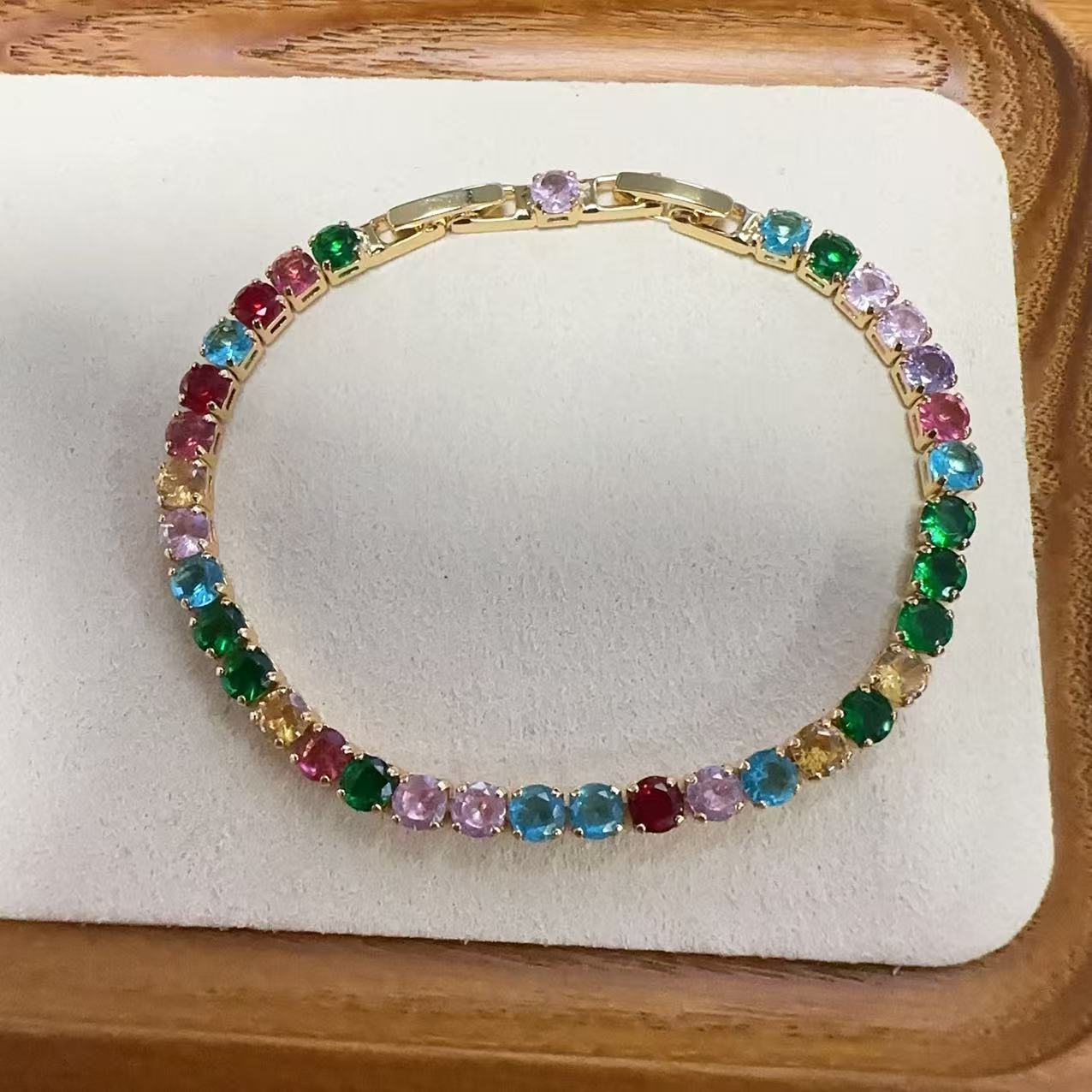 Color Zircon Geometric Bracelet