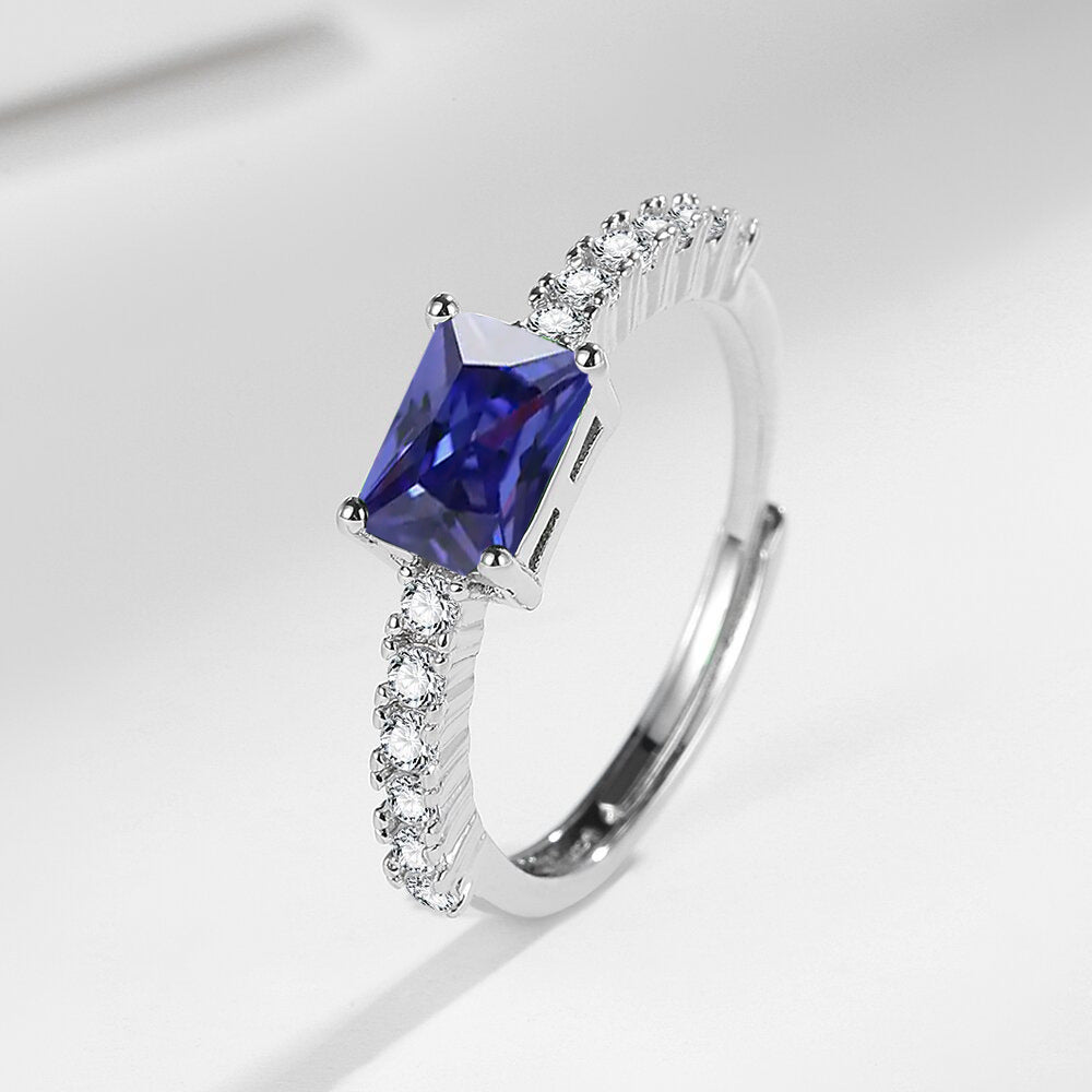Small Square Sugar Zircon Open Ring