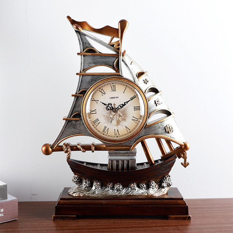 Smooth Sailing Living Room Clock Pastoral Tabletop Clock
