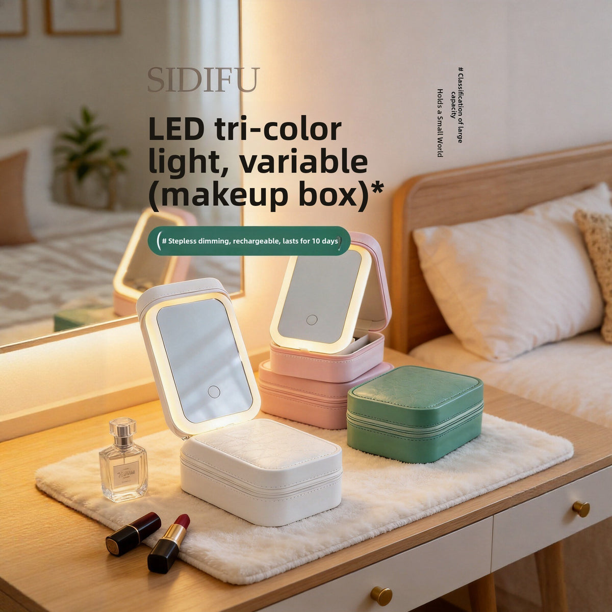 LED Illuminated Makeup Bag with Mirror