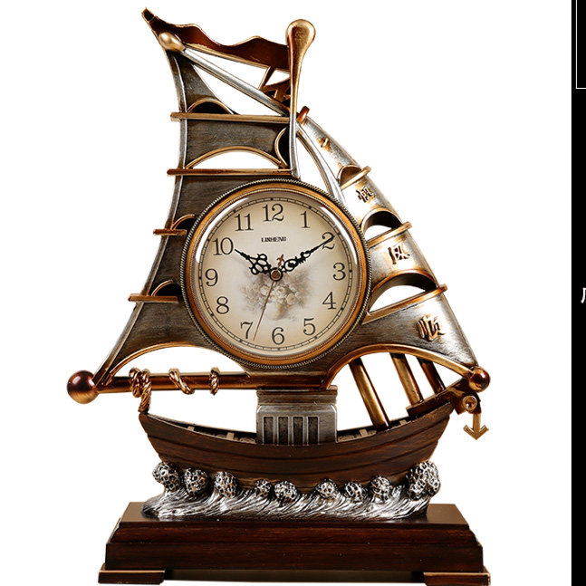 Smooth Sailing Living Room Clock Pastoral Tabletop Clock