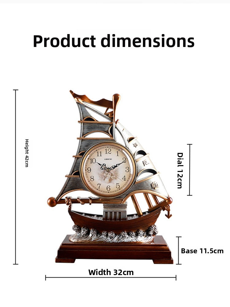 Smooth Sailing Living Room Clock Pastoral Tabletop Clock