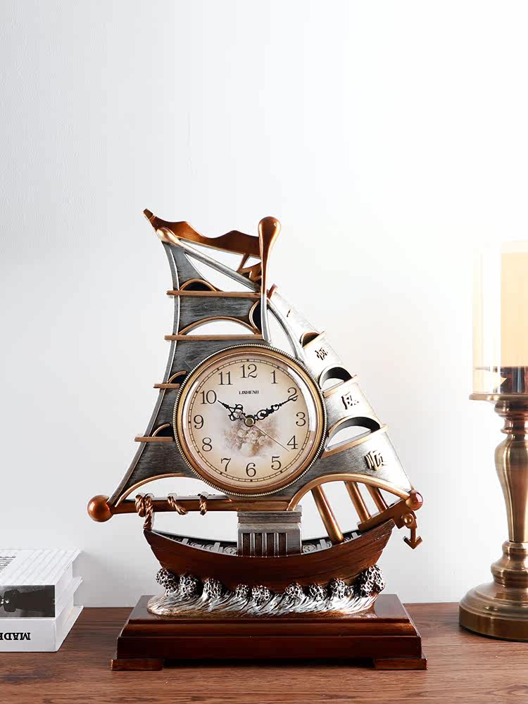 Smooth Sailing Living Room Clock Pastoral Tabletop Clock