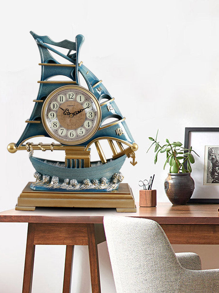 Smooth Sailing Living Room Clock Pastoral Tabletop Clock