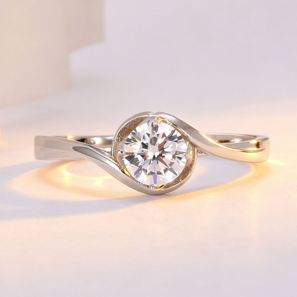 Vortex Single Diamond Twist Arm Ring
