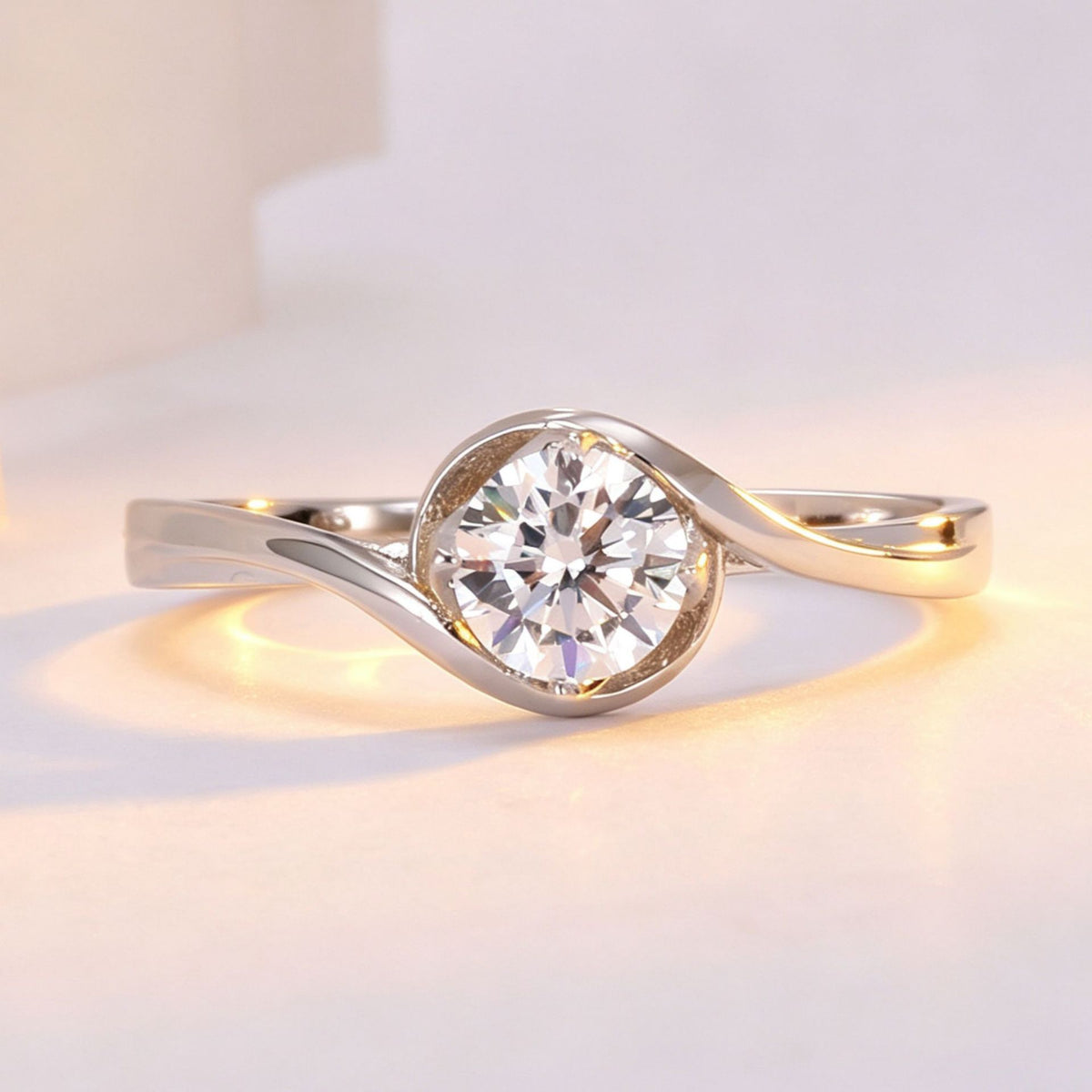 Vortex Single Diamond Twist Arm Ring