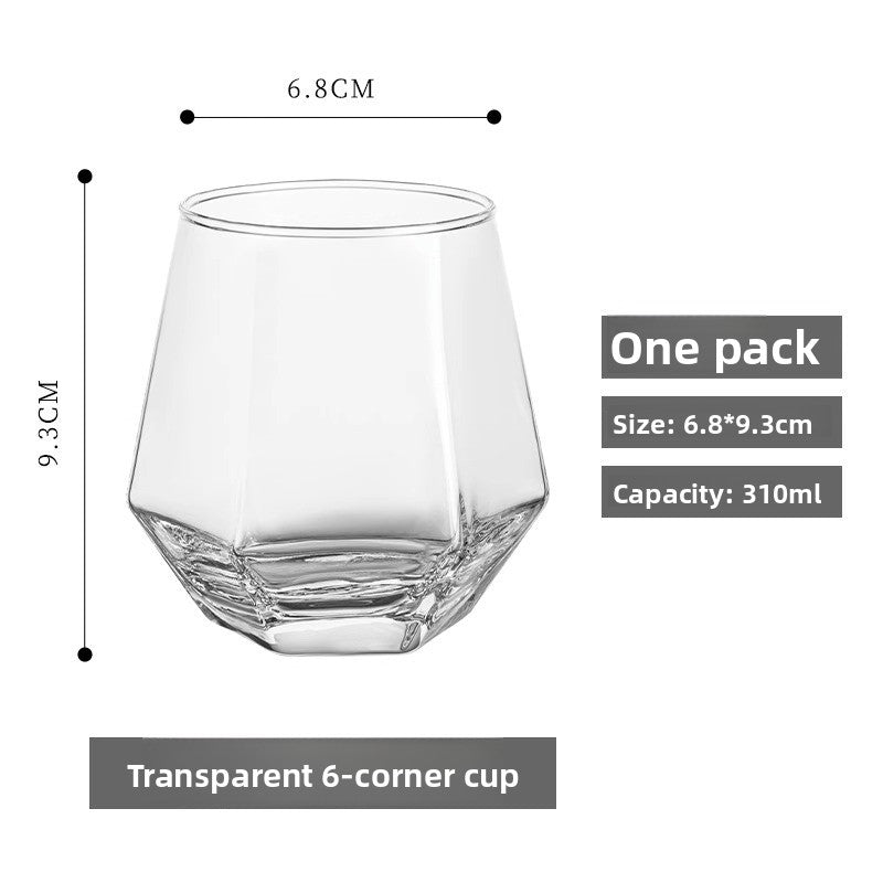 Creative Hexagonal Glass Cup for Home Use
